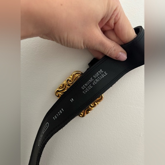 Vintage Charles Garre Suede Belt with Gold Buckle - Picture 3 of 8